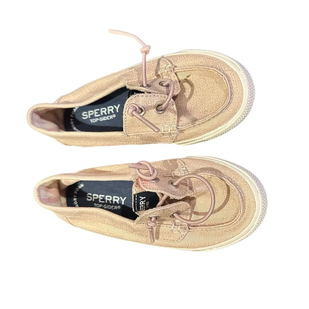 Sperry Lounge Away Jr Kids Light Baby Pink Beige Slipon Top Sider Loafer 9.5